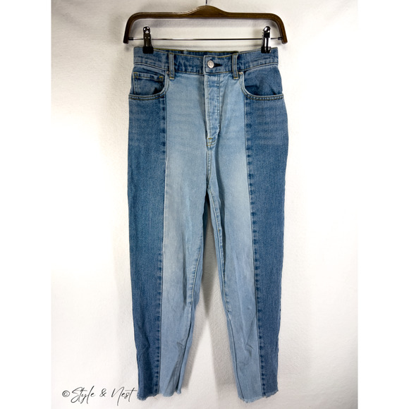 PacSun Denim - Pacsun Vintage Y2K High Rise Straight Two Tone Denim Festival Jeans Size 26